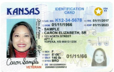 Example of REAL ID on credential